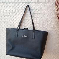 borsa shopping bag pelle nero alv