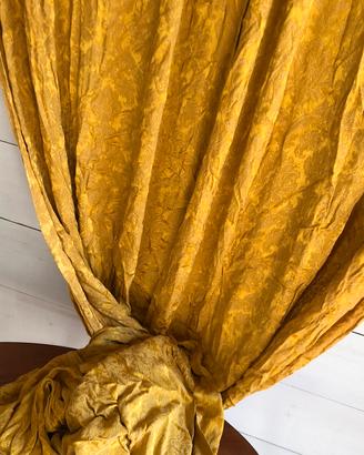 2xTenda Telo Stoffa Vintage Broccato Oro L102xH284