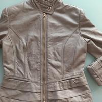 giacca vera pelle tortora 