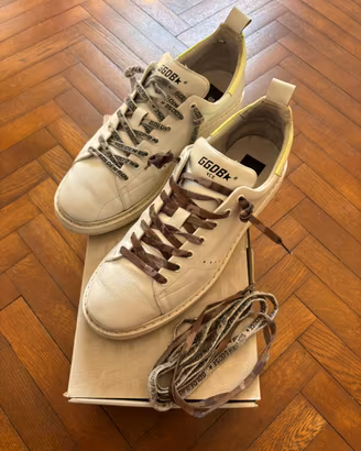 Scarpe Golden Goose Starter Uomo Pelle Bianca 43