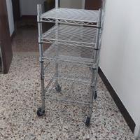 Carrello scaffale acciaio con ruote 