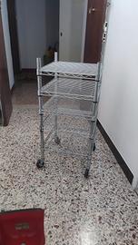 Carrello scaffale acciaio con ruote 