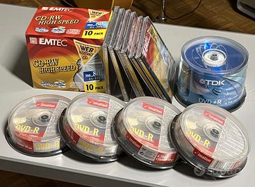 Stock 16 CD-RW + 90 DVD-R vuoti nuovi sigillati