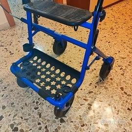 Deambulatore rollator 4 ruote pieghevole con sedut