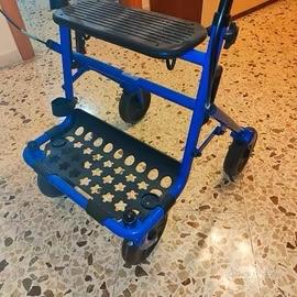 Deambulatore rollator 4 ruote pieghevole con sedut