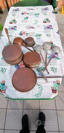 Padelle e mestoli in rame