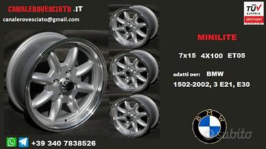 Cerchi minilite 7X15 ET05 bmw 1502 2002 E21 E30