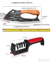 Coltello Da Cucina + Affilacoltelli a 4 Sezioni 