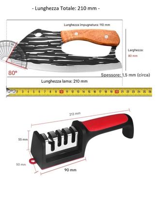 Coltello Da Cucina + Affilacoltelli a 4 Sezioni 