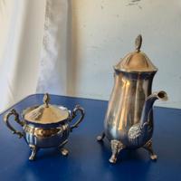 Set Teiera e Zuccheriera Vintage Placcata Argento