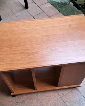 Carrellino in legno porta TV, hi-fi, libri, CD ecc
