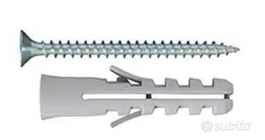 100 Tasselli a muro ⌀ 6 mm e 100 viti in acciaio