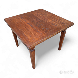 Tavolo quadrato allungabile con piano intarsiato