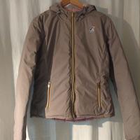 Piumino donna K-way double face rosa e grigio tort