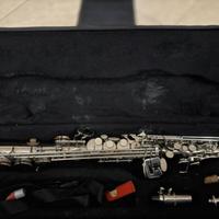 Sax Soprano Slade Argentato e Accessori Completo