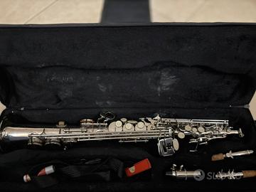 Sax Soprano Slade Argentato e Accessori Completo