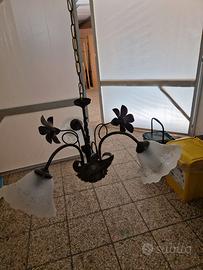 lampadario in ferro battuto