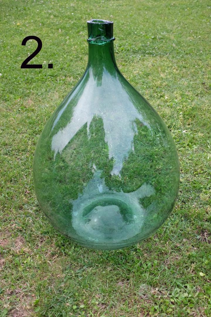 Damigiane vetro verde anni 40 50 soffiate grandi - Collezionismo In vendita  a Firenze