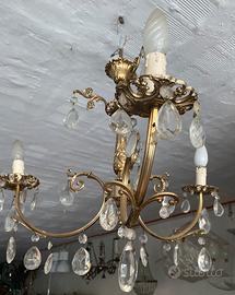 Lampadario a gocce vintage