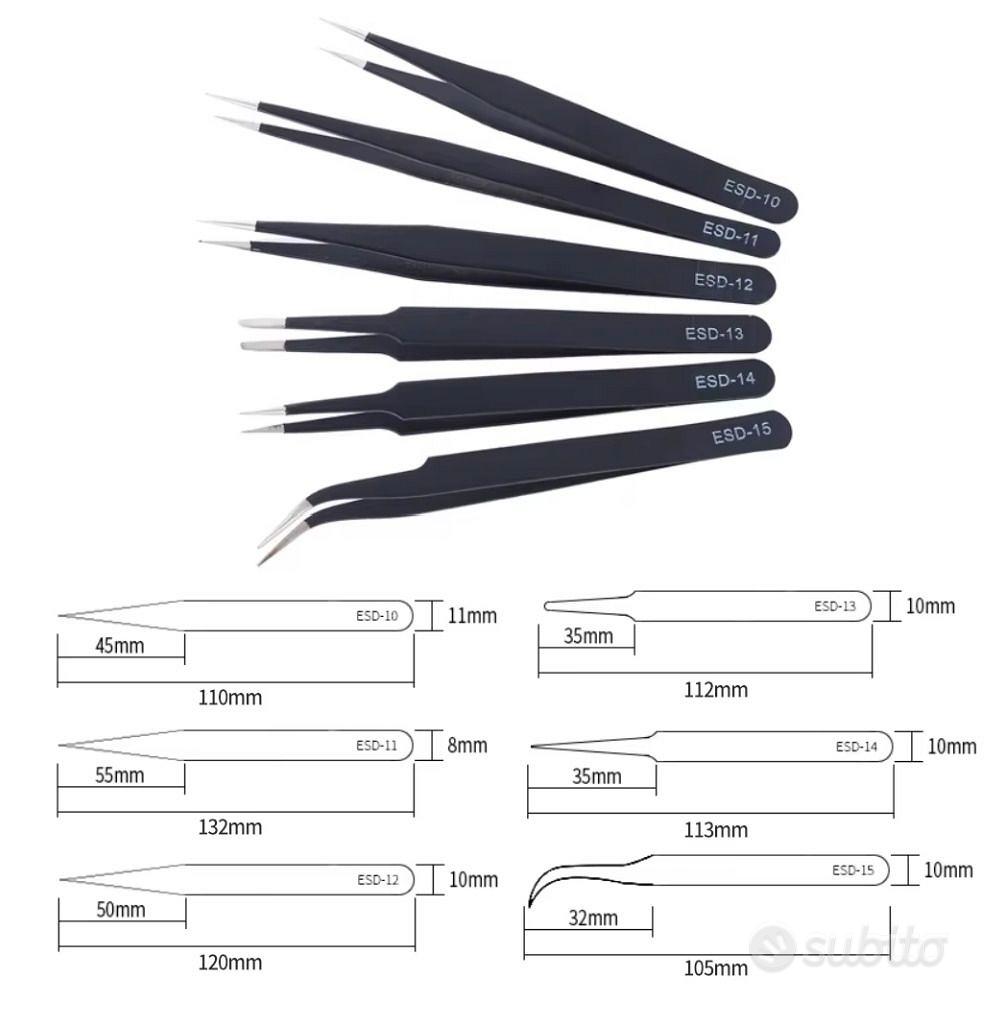 PINZETTA IN ACCIAIO INOX SOPRACCIGLIA CIGLIA PINZA PRECISIONE PELI DEPILAZIONE - Foto 3