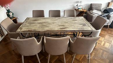 Tavolo massello provenzale con 8 poltroncine