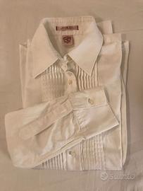 Camicia Ray Bartel  plissettata in cotone bianco M