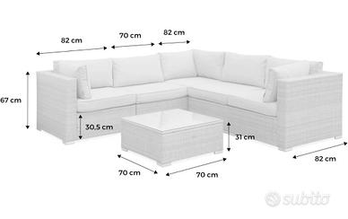 Salotto da giardino 5 posti completo di tavolino. 