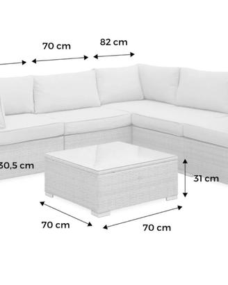 Salotto da giardino 5 posti completo di tavolino. 