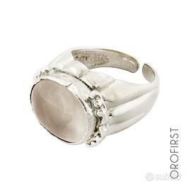 Anello quarzo rosa in argento