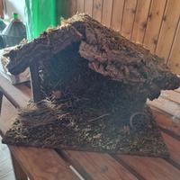 capanna per presepe di legno