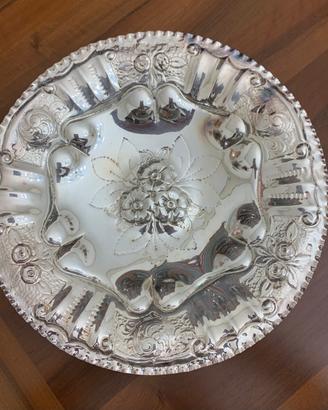 Vassoio intarsiato, placcato in argento, anni’60