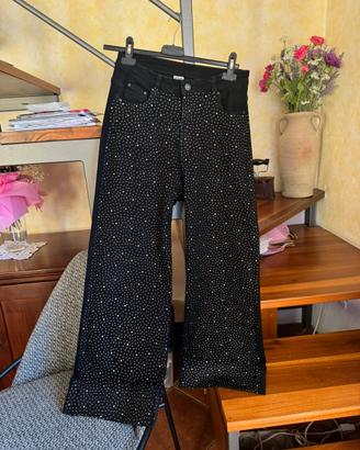 Pantalone jeans con brillantini