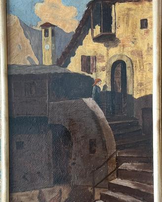 Firmato Salvadori. Borgo di montagna con donna