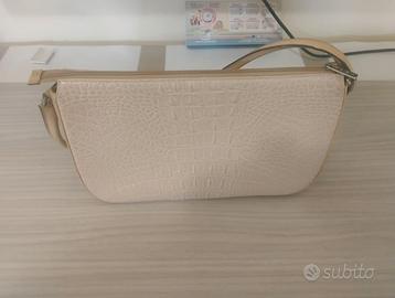 BORSA IN PELLE DI COCCODRILLO BEIGE KRIZIA