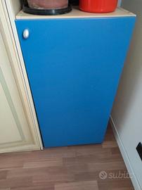 1 modulo/ mobiletto e 4 mensole cameretta azzurro 