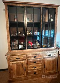 Credenza in legno massello di mango e ferro