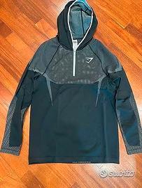 Gymshark Onyx 5.0 Seamless Hoodie Black/Light Grey
