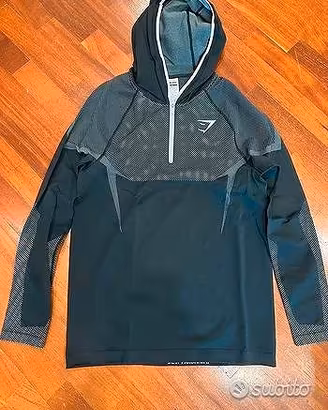 Gymshark Onyx 5.0 Seamless Hoodie Black/Light Grey