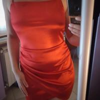 Vestito rosso effetto seta 