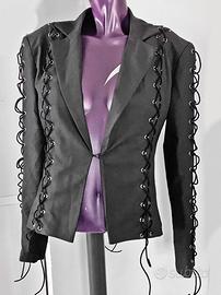 giacca blazer con lacci nera