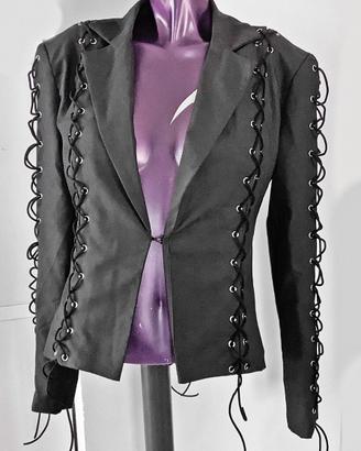 giacca blazer con lacci nera