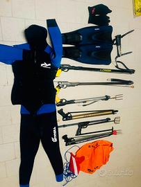 Attrezzatura completa per pesca Subacqua/apnea