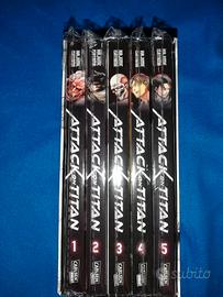 Band box Attack on Titan 1-5 + tatuaggio omaggio