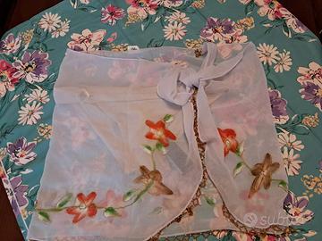 Gonna pareo copricostume Saral bianco Chiffon