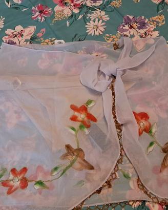 Gonna pareo copricostume Saral bianco Chiffon