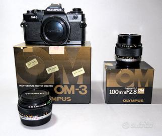 Olympus OM 3 Analogica + 50 mm f 1.8 +100mm f 2.8
