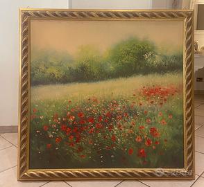 🌺Quadro dipinto su tela - Campo di Papaveri 🌾