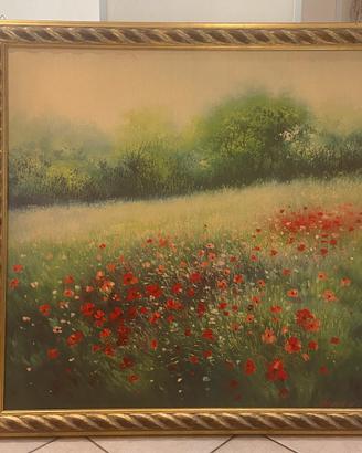 🌺Quadro dipinto su tela - Campo di Papaveri 🌾