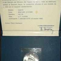 ITALIA ARGENTO L 500 MICHELANGELO 1980