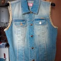 Gilet di jeans Met Taglia M azzurro invecchiato